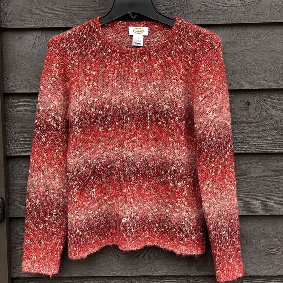 Vtg Talbots Alpaca Mohair Wool Blend Sweater Small Ombre Striped Boucle Knit - Picture 1 of 10